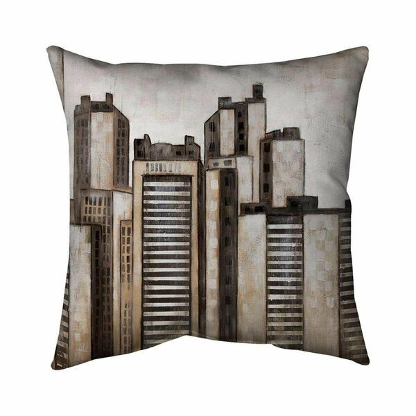Begin Home Decor 20 x 20 in. Striped Skyscrapers-Double Sided Print Indoor Pillow 5541-2020-CI230